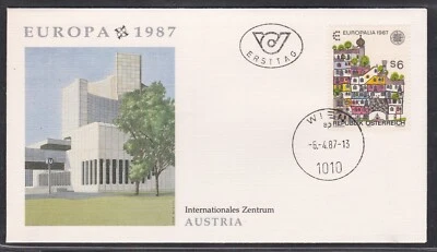 AUSTRIA 1987 FLEETWOOD FIRST DAY COVER EUROPA ARCHITECTURE CACHET - Image 1 of 2