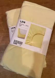 Ikea TWO x Len fitted bed sheets 80 x 130 cm Yellow - Picture 1 of 3