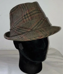 Vintage Dobbs Tweed Tartan Fedora Gr. 7 Mütze Cap - Bild 1 von 7