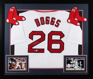 Wade Boggs Authentic Signed White Pro Style Framed Jersey BAS Witnessed - Picture 1 of 2