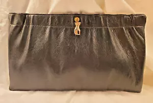 Borsa a mano vintage MCM ANDE telaio a molla pochette con cerniera nera foderata logo a mano Ande - Foto 1 di 6