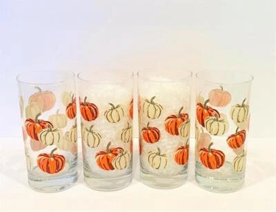 Vasos Royal Norfolk Libbey otoño calabaza 16 oz - Juego de 4 Foto 1 de 3