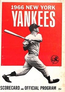 1966 NEW YORK YANKEES VS CLEVELAND INDIANS, MICKEY MANTLE ON COVER