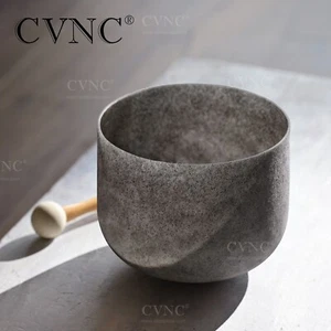 CVNC 432Hz 12"C Obsidiana Piedras Preciosas Color Cristal Esmerilado Cantor Cuenco Reiki - Imagen 1 de 7