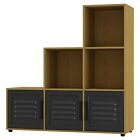 6 Cube Bookcase Cabinet Shelves Wooden Storage Unit Home Office Furniture Beech 