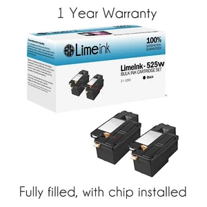 2 cartuchos de tóner negros de 525 W para impresora láser Dell E525W E525DW 525 E525 H3M8P - Imagen 1 de 1
