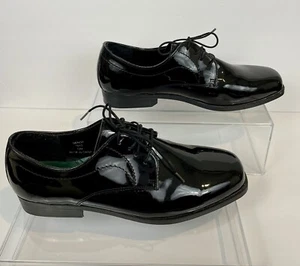 FREDERICO LEONE BLACK PATENT LEATHER MENS TUXEDO DRESS SHOES SIZE: 12M - Picture 1 of 10
