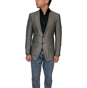 Tom Ford Fit Y Men’s Blazer Plaid Two Button Linen/Cotton/Silk Jacket Size 48R - Picture 1 of 24