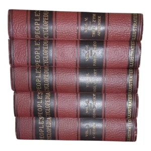 People’s Cyclopedia Vol. 1- 5  Copyright 1914 VGC - Picture 1 of 10