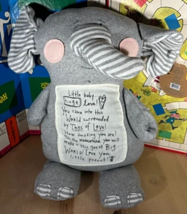 Demdaco Lift the Spirit grauer Elefant, Nachricht an kleines Baby Plüsch 18 Zoll mit Etikett - Bild 1 von 7