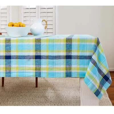 Solino Home Linen Tablecloth Rectangular for Fall Madras Plaid, NEW - Image 1 of 4