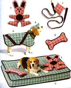 RAR! HAUSTIERE HUNDEMANTEL, BETT, MÜTZE, SPIELZEUG, GELDBÖRSE & LEINE SCHNITTMUSTER McCalls 5552 - Bild 1 von 8