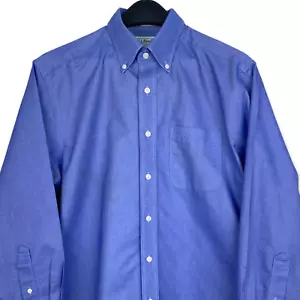 LL Bean Men's 15.5 32 (Medium) Wrinkle Resistant Oxford Button Down Blue *read - Picture 1 of 6