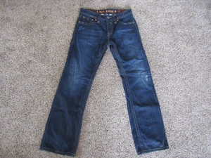 ROCK REVIVAL SID STRAIGHT HERREN JEANS 34 X 33 DENIM LEDER METALL NIETEN SEHR SCHÖN - Bild 1 von 16