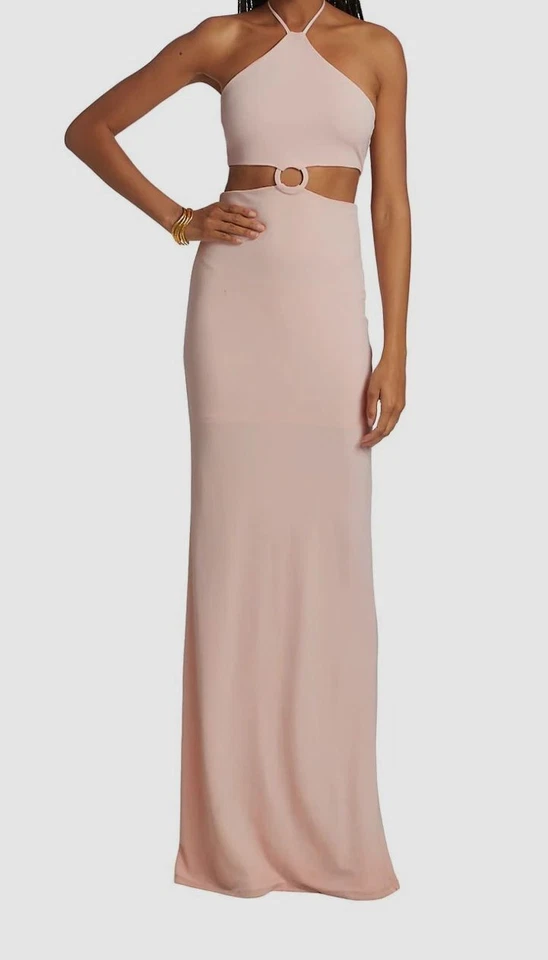 Alice and Olivia Marguerite Cutout Halter Maxi Dress Size 14