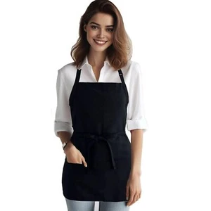 Chef Short Apron Waitress Apron 3 Pockets Cooking Apron for Women Server Apro... - Picture 1 of 6