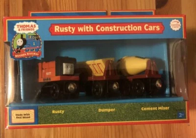 Tren Thomas 2006 curva de aprendizaje madera oxidado ¡con vagones de construcción! ¡NUEVO! Foto 1 de 2