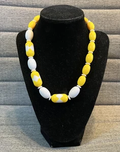 Vintage Avon Sunsations gelb weiß Choker Perlenkette 1987 - Bild 1 von 7