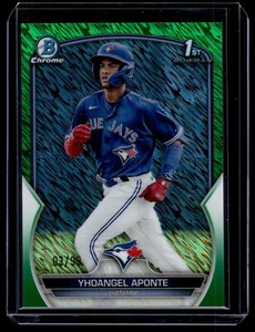 Yhoangel Aponte 2023 Bowman Chrome Green Shimmer Refractor Card /99 #BCP-110 - Picture 1 of 2