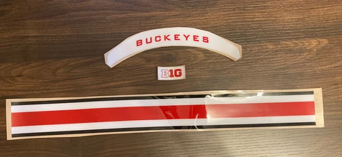 Ohio State Buckeyes Full Size Speed Helmet Decal Stripe & Bumper Set 20mil Cover