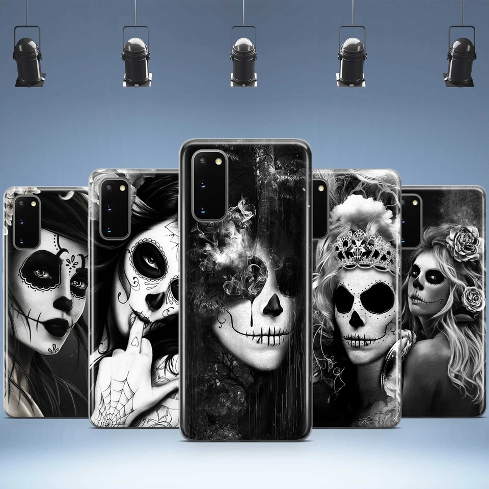 Muertos 骷髅手机壳 适用于三星 Galaxy Sugar Skull Bones 骷髅保护套 — 第 1/1 张图片