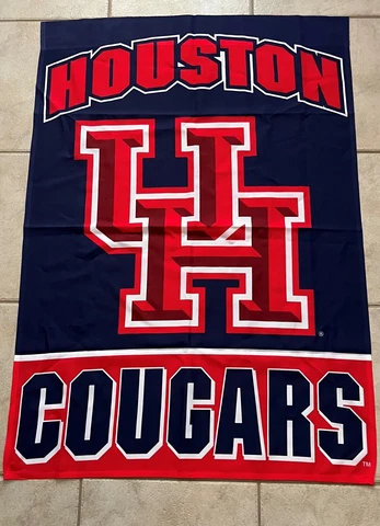HOUSTON COUGARS UH Logo Yard Garden Wall Banner Flag One Sided 27" x 39" NCAA Cover