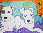 Parson Russell Terrier Angel Folk Art Print 5x7 Dog Collectible Signed Artist