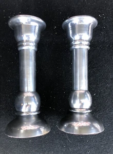 Paradigm Exclusives India Silverplated Candle Stick Holders Silver 9 3/8" Tall - Picture 1 of 6