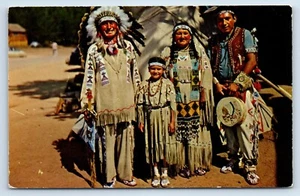 Postal de caballo y familia jefe nativo americano - Imagen 1 de 2