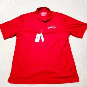 Camisa Polo Budweiser The Bud Hombre Grande L Roja Bordada Poliéster Nueva con Etiquetas - Imagen 1 de 7