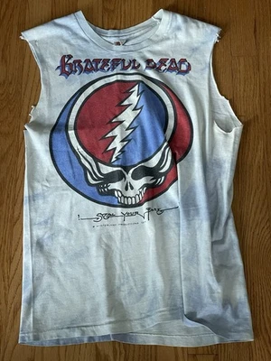 Vintage Grateful Dead 1970s Steal Your Face Tee Shirt Cut Off Tank Top Medium - Image 1 of 4