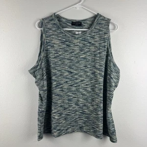 Neu mit Etikett Lane Bryant Damen Tanktop STRICK Rundhals blau/grau - 22/24 - Bild 1 von 9