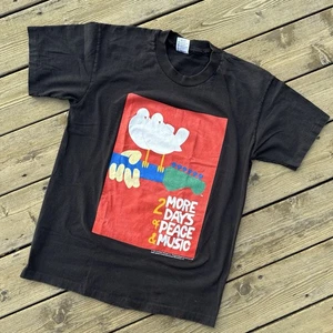 Vintage Woodstock 94 Festival Concert Band T Shirt Size L USA Made Peace & Music - Picture 1 of 13