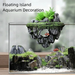 Resin Floating Stone Ornament Simulation Plants Fish Tank Decor Shrimp Shelter - Picture 1 of 14