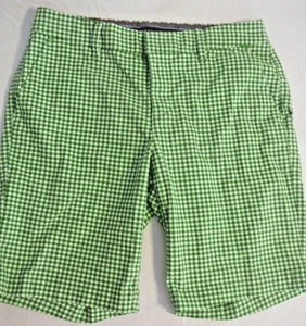 Tommy Hilfiger Green Check Gingham Bermuda Shorts Golf Shorts Women’s 2 EUC - Picture 1 of 8