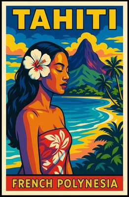 Póster de la Polinesia Francesa de Tahití Foto 1 de 4