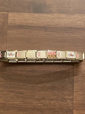 20 Dijes Rosa Cinta Hermana/Amigo/Tía Pulsera Dije Italiano Nuevo Foto 1 de 4