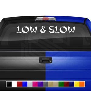 LOW & SLOW Decal Sticker Windshield Window Vinyl Banner JDM Lowered Car Truck - Picture 1 of 5