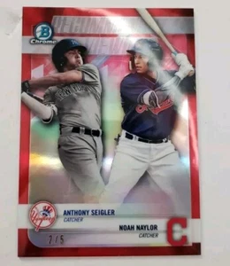 NOAH NAYLOR - ANTHONY SEIGLER 2018 Bowman Draft RECOMMENDED Red Refractor #'d /5 - Picture 1 of 3