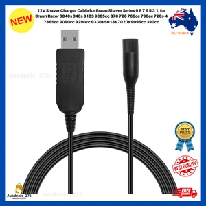 12V Shaver Charger Cable for Braun Shaver Series 9 8 7 6 5 3 1, for Braun Raz... - Picture 1 of 7
