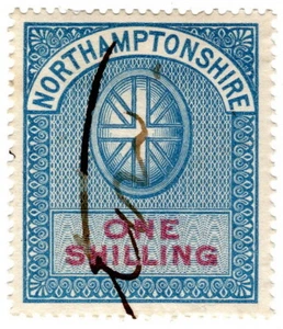 (I.B) Northamptonshire Revenue : Court Fees 1/- (1875) - Picture 1 of 1