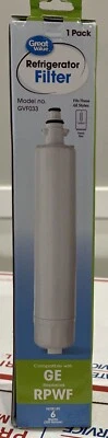 Great Value Refrigerator Replacement  Filter  New MODEL # GVF033 - Image 1 of 2