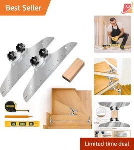 Stair Tread Template Tool Iron Adjustable with Level, Tape Measure & Pencil Set - Picture 1 of 8