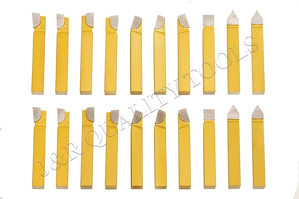 20 PC 1/2" x 3-1/2" Carbide Tipped Metal Lathe Cutters with Six Point Styles New - Image 1 of 1