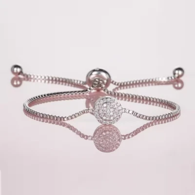 4Ct Round Cut Lab Created Diamond Women's Bolo Bracelet 14K White Gold Plated - Image 1 of 4