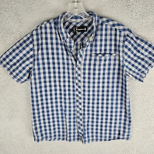 Men's SmartWool Size Large Summit Button County Gingham Shirt Merino Blend - Picture 1 of 11