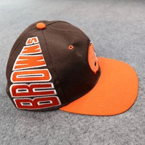 Vintage Cleveland Browns Hat Cap Large Fitted Spellout Big Logo Airhead NFL 90s - Picture 1 of 12