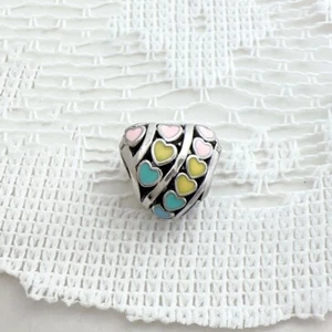 NEU Original Pandora Multicolor Emaille Regenbogen Herz Charm 925 Silber 797019ENMX - Bild 1 von 4
