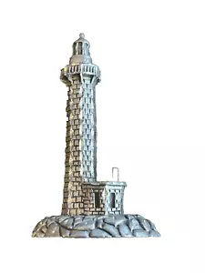 Estatuilla náutica Rhode 1985 corte diamante 3" faro peltre lindo vintage EE. UU. - Imagen 1 de 10