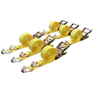 6 Pack 1.5" inch x 15' Ft Ratchet Straps J Hooks Tie Down Cargo - Picture 1 of 5